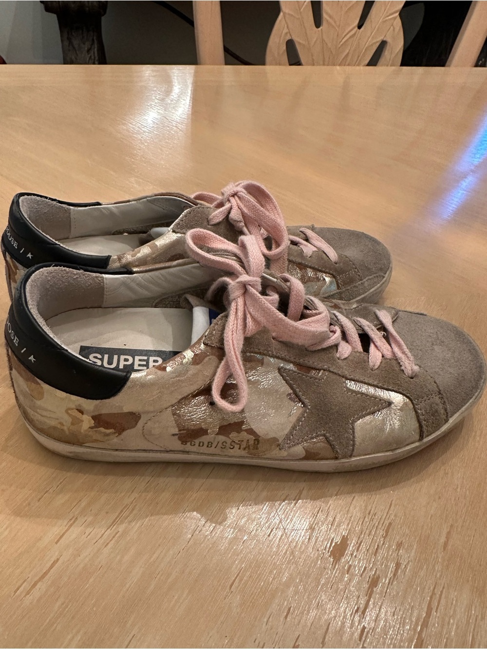 Golden Goose camo Superstar sneakers size 7